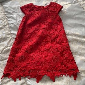 Red Floral Lace Dress